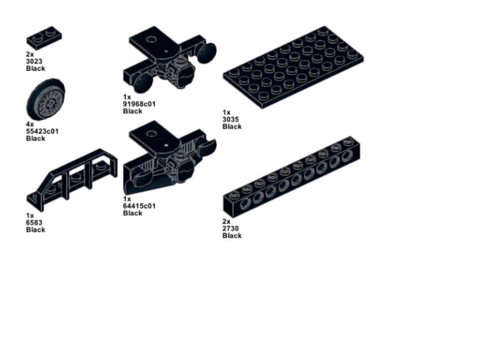 Diesel Train And Train Car Instructions and Parts List