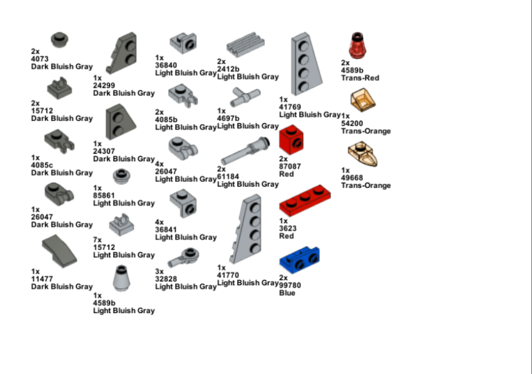 Starscream Transformer Instructions and Parts List