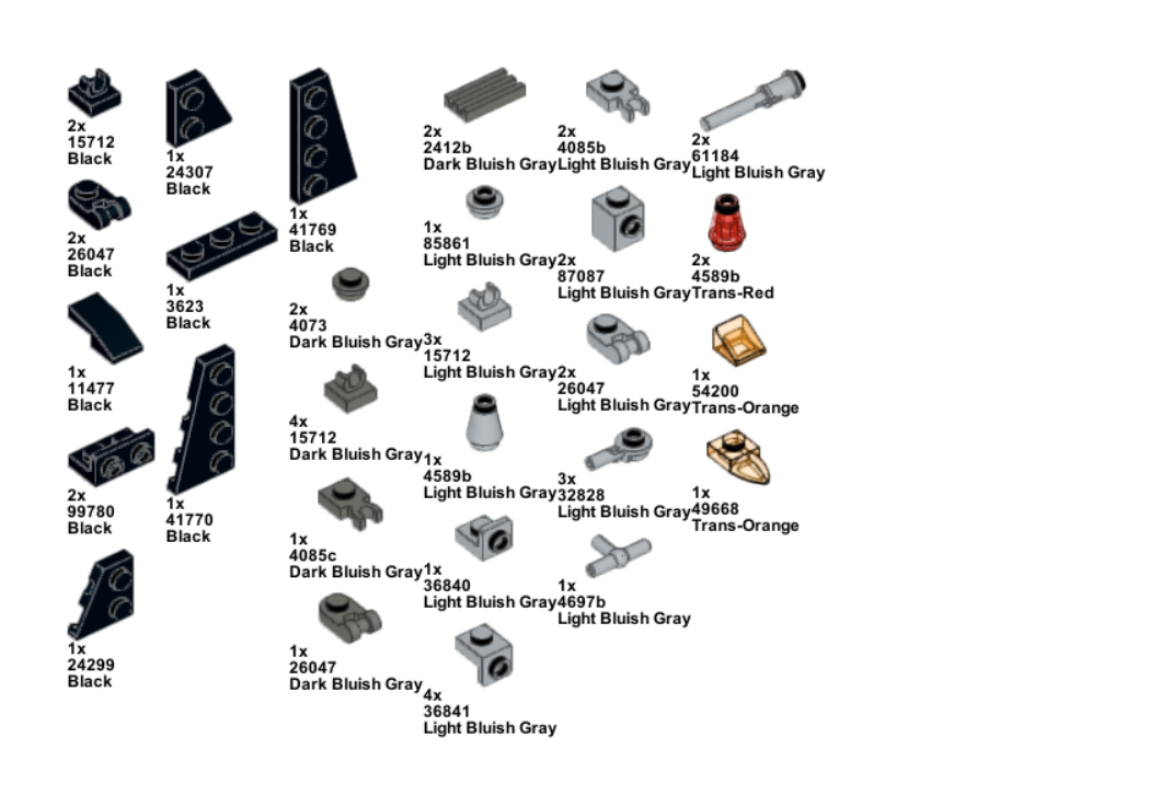 Skywarp Transformer Instructions and Parts List